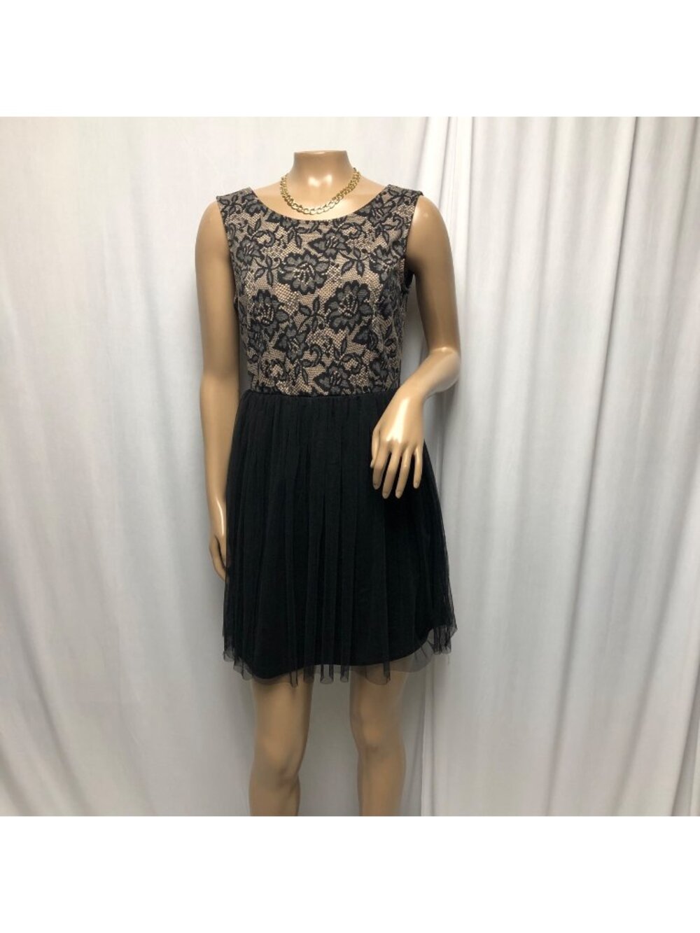 American Rag Dress Womens Small Lace Bodice Black Tulle Skirt Cocktail Romantic
